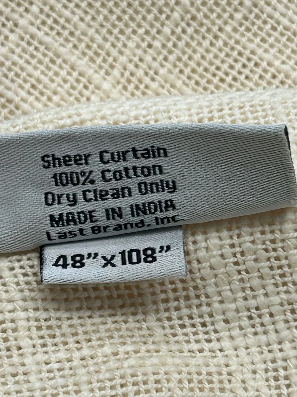 NWOT QUINCE Set Of 2 48x108 Cotton Sheer Curtains Ivory 0080